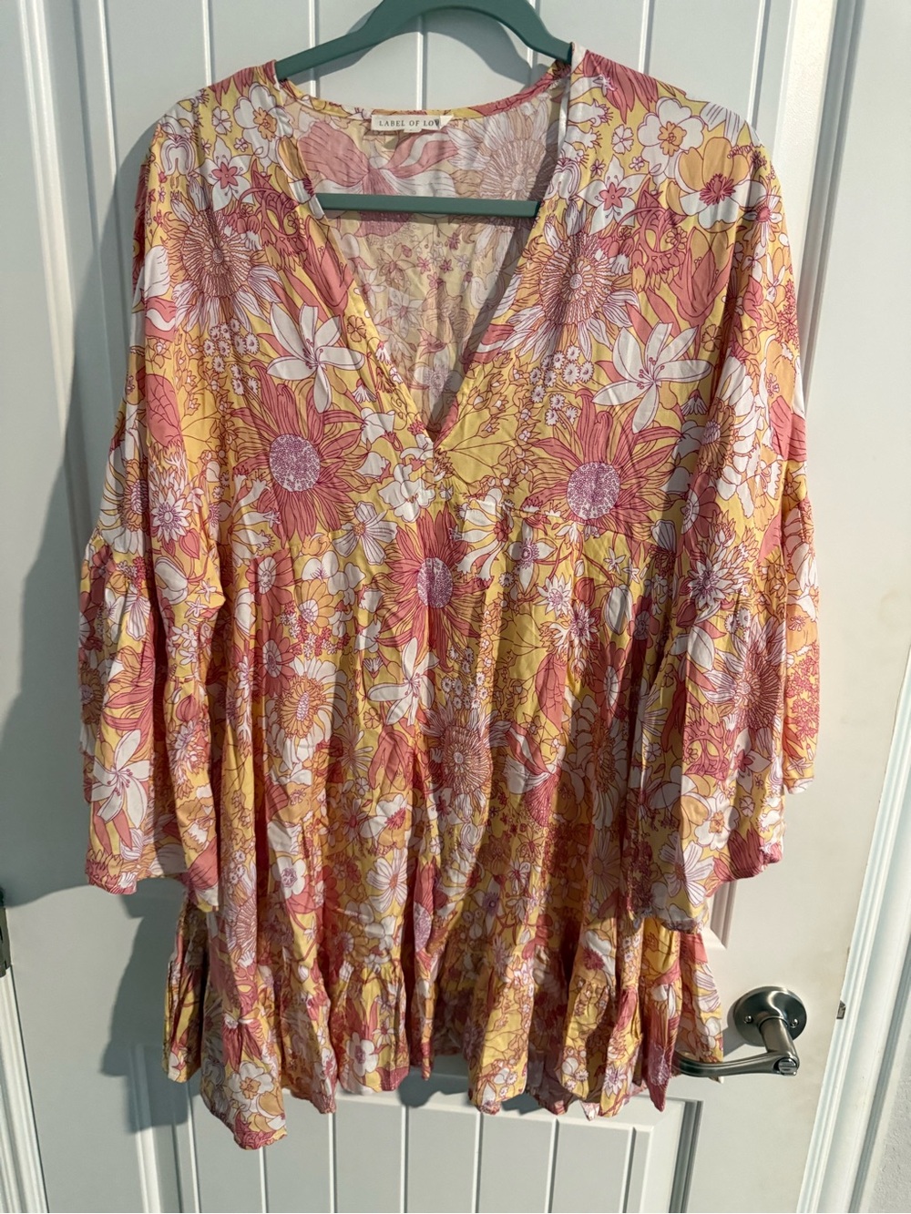 Label of Love Floral Tiered Babydoll Dress — Women’s Large